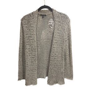 Eileen Fisher Grayish Tan Open Knit Cardigan
